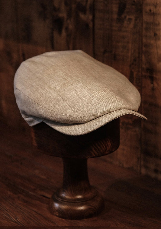 Geary Flat Cap - Almond Linen