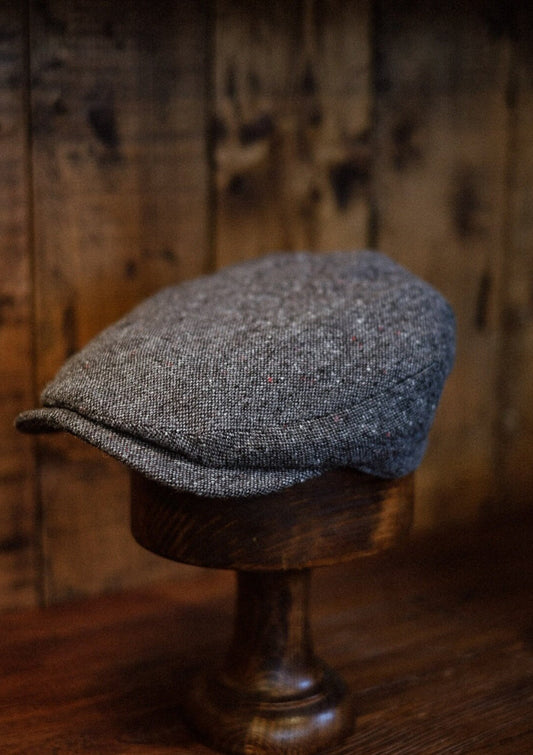 Geary Flat Cap - Grey Donegal Tweed