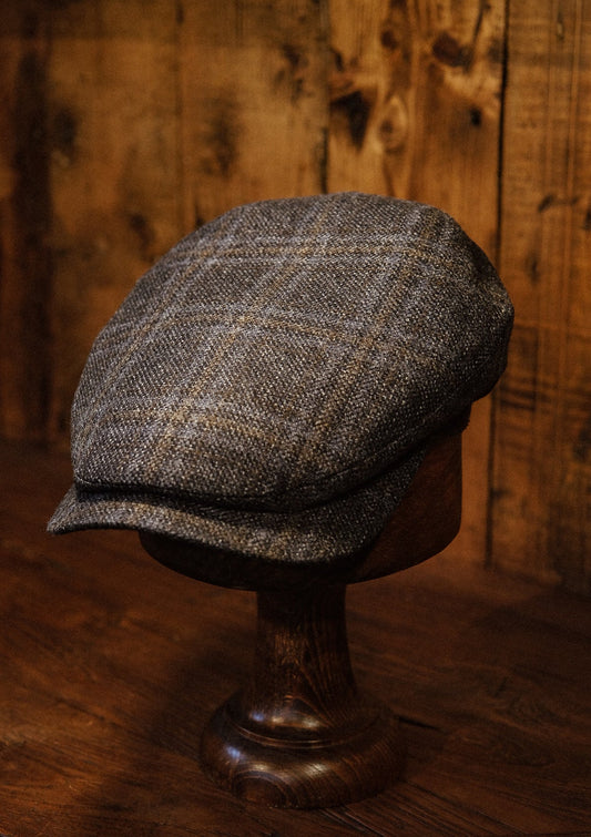 Geary Flat Cap - Light Blue Check