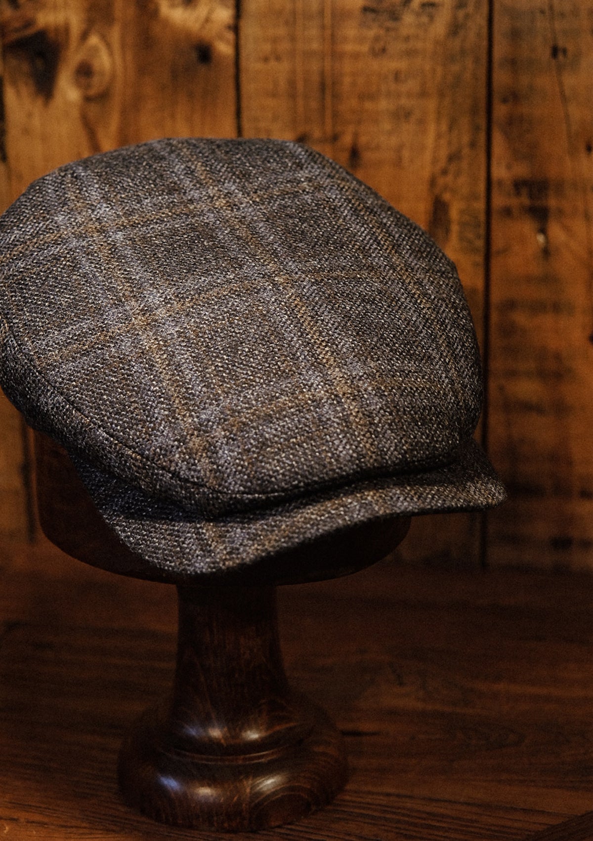 Geary Flat Cap - Light Blue Check