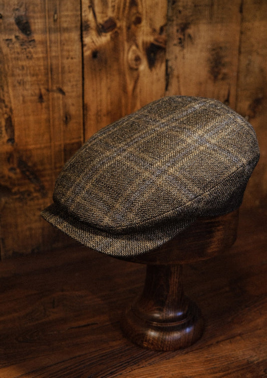 Geary Flat Cap - Light Brown Check