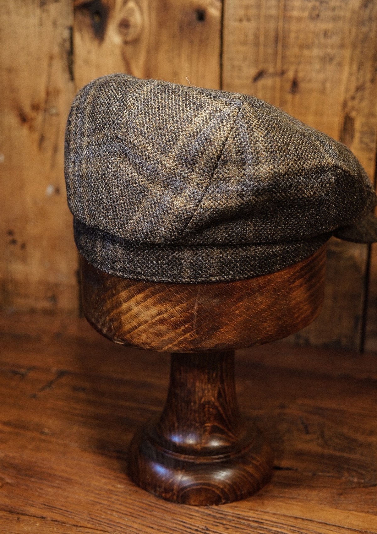 Geary Flat Cap - Light Brown Check