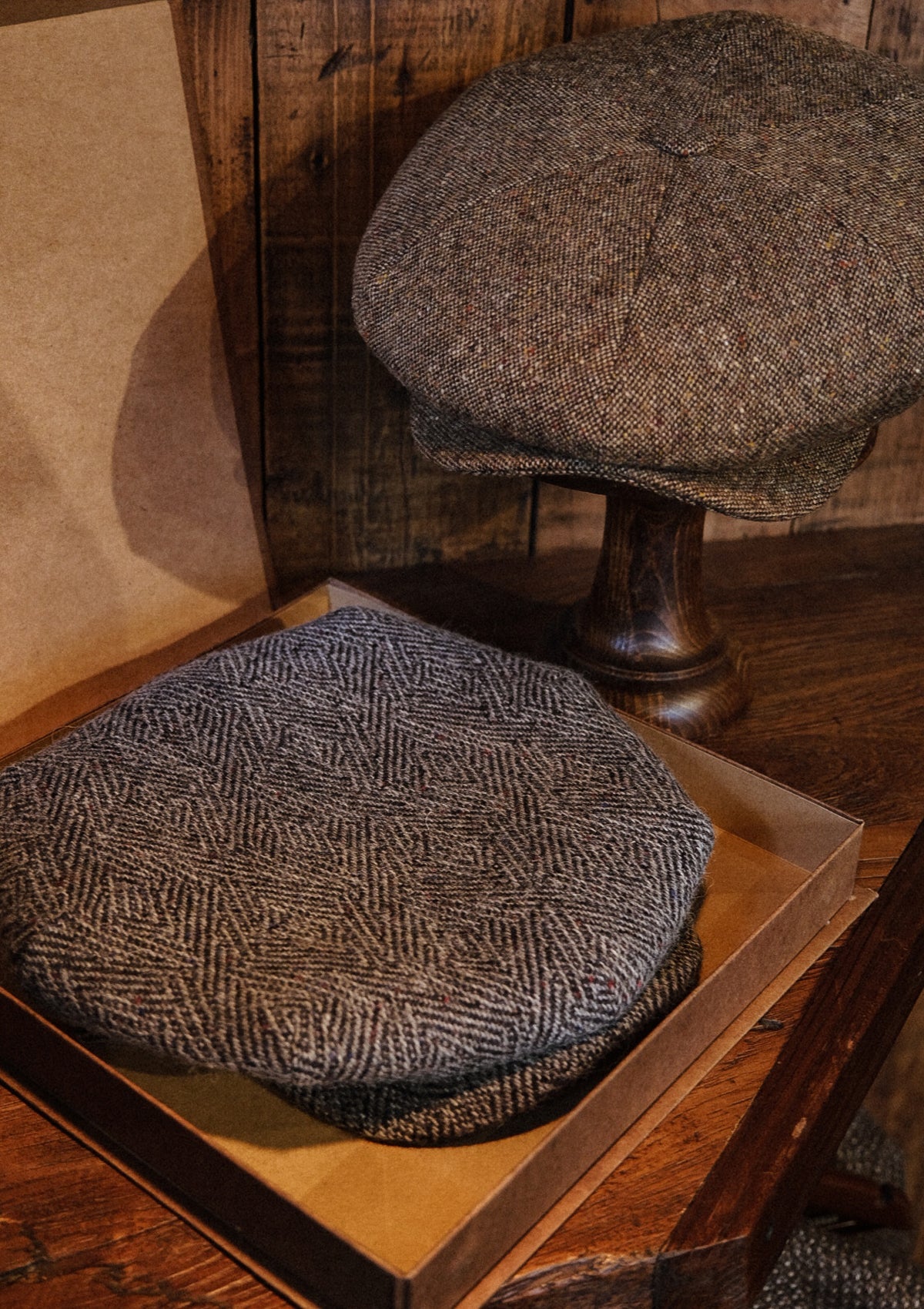 Regency 50 Pence Flat Cap - Grey Art Deco Tweed