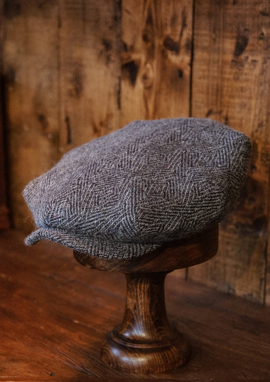 Regency 50 Pence Flat Cap - Grey Art Deco Tweed