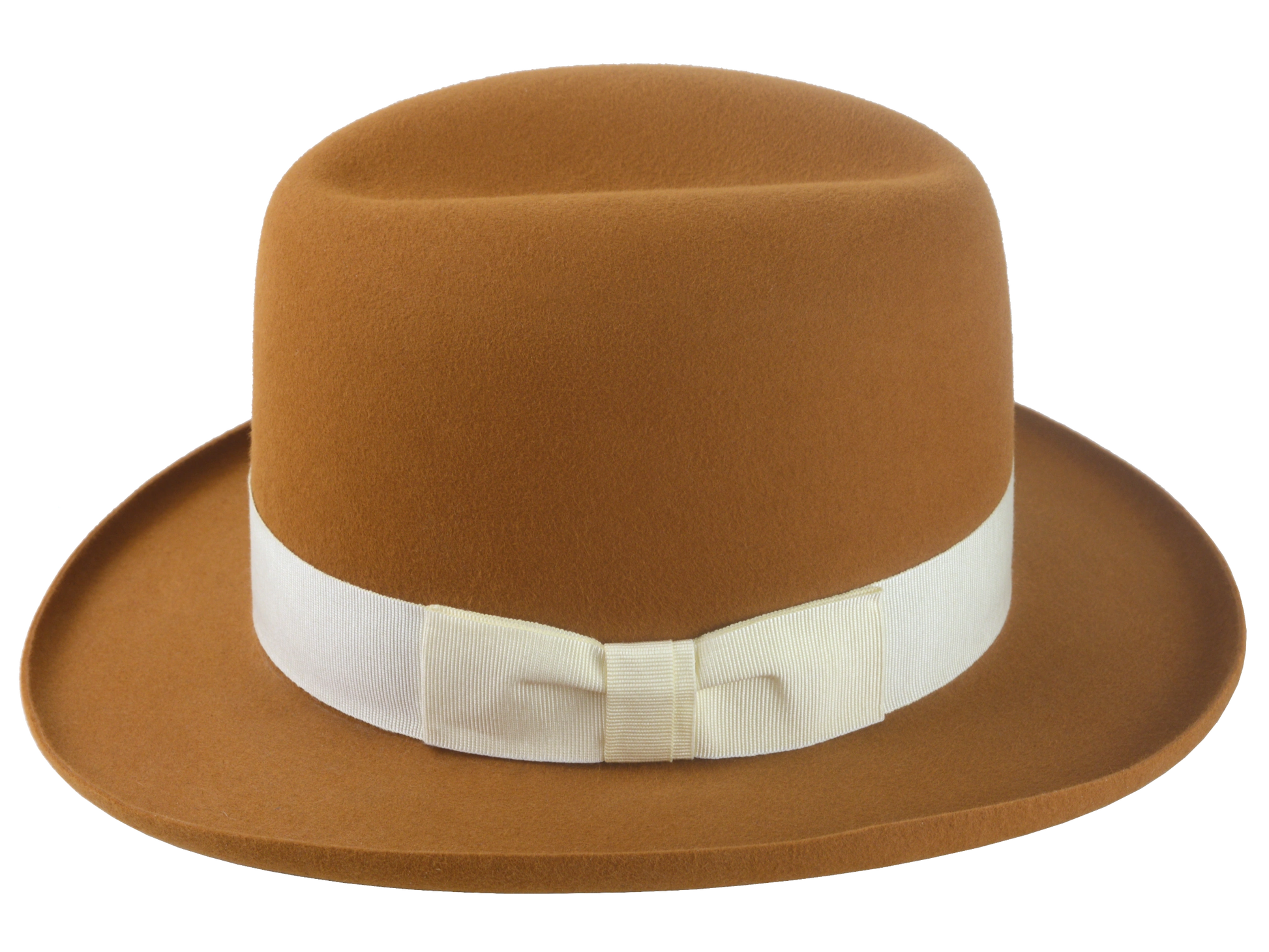 Premium Fedora with Single-Crease Crown and Raw-Edge Rolled Brim