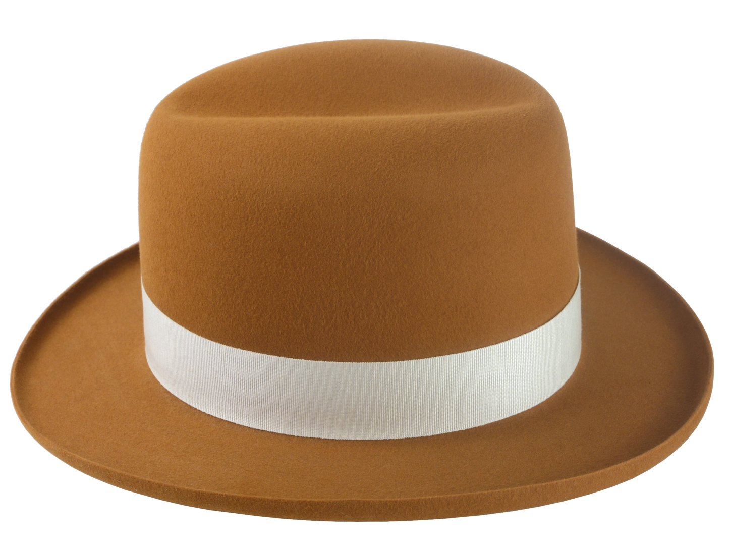 Premium Fedora with Single-Crease Crown and Raw-Edge Rolled Brim