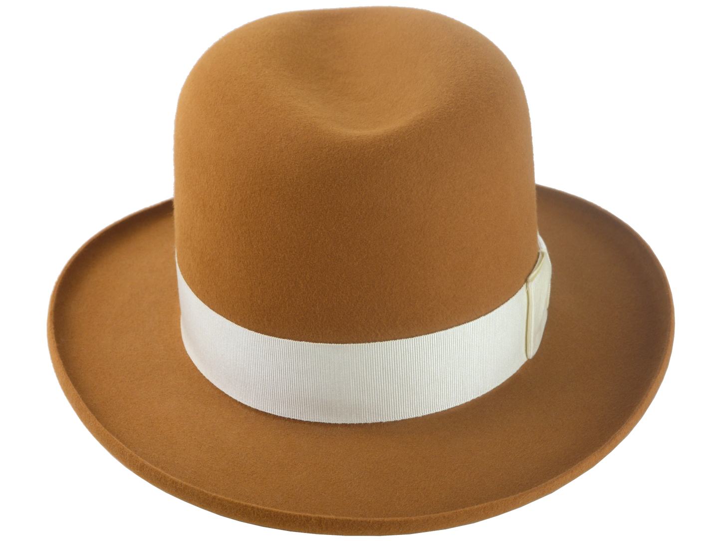 Premium Fedora with Single-Crease Crown and Raw-Edge Rolled Brim