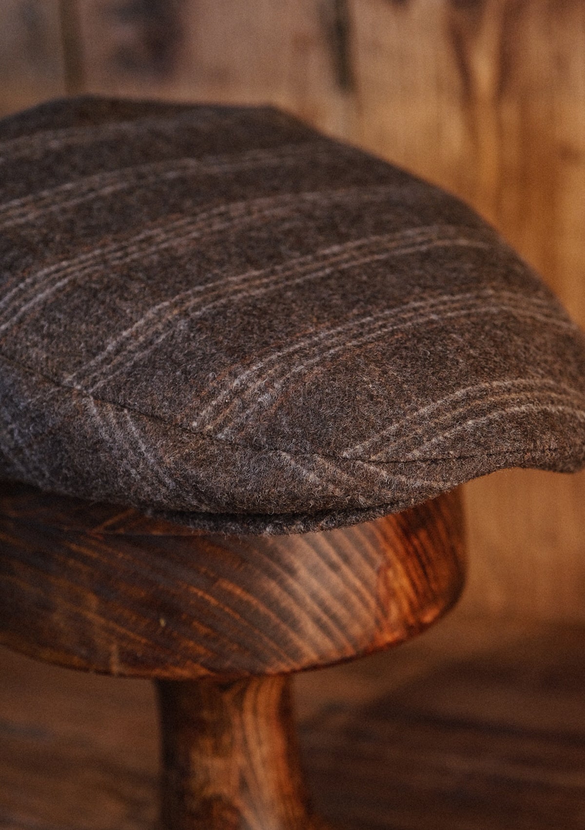Walter Flat Cap - Brown Loden Windowpane