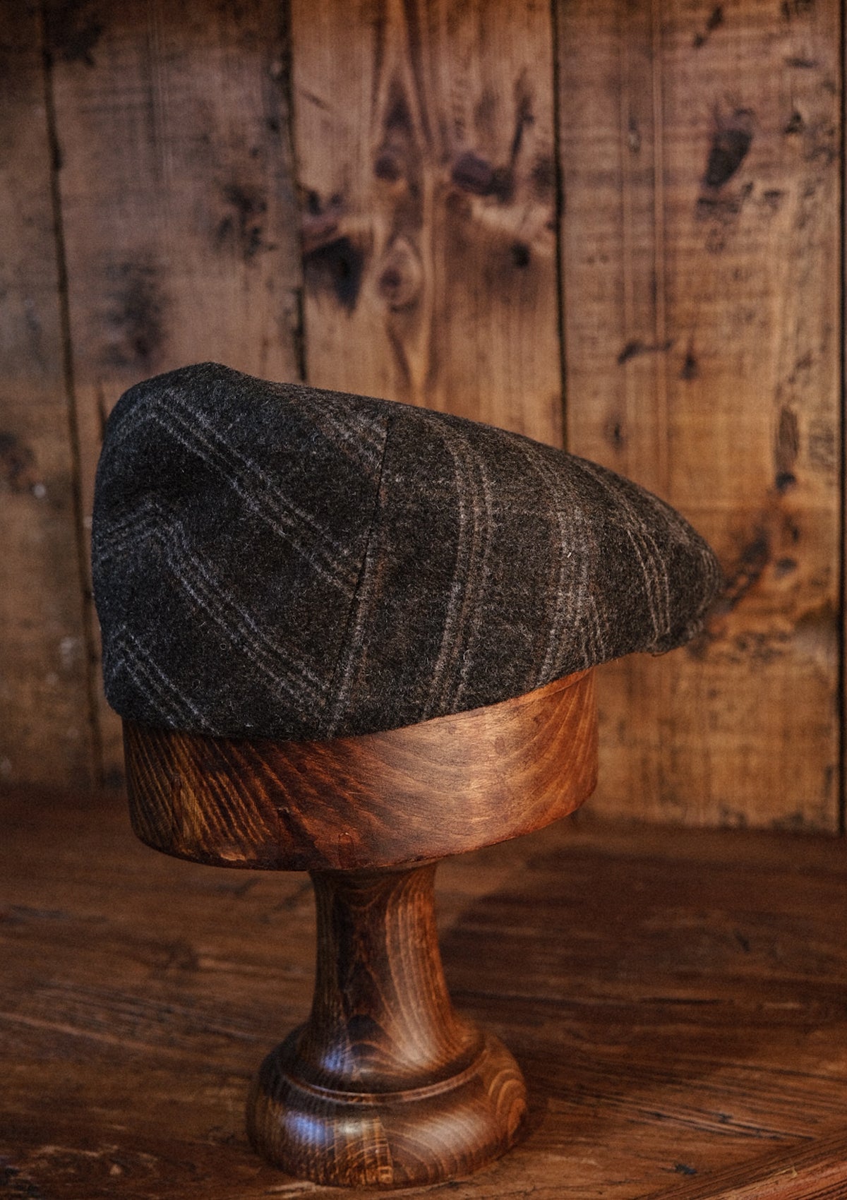 Walter Flat Cap - Charcoal Loden Windowpane
