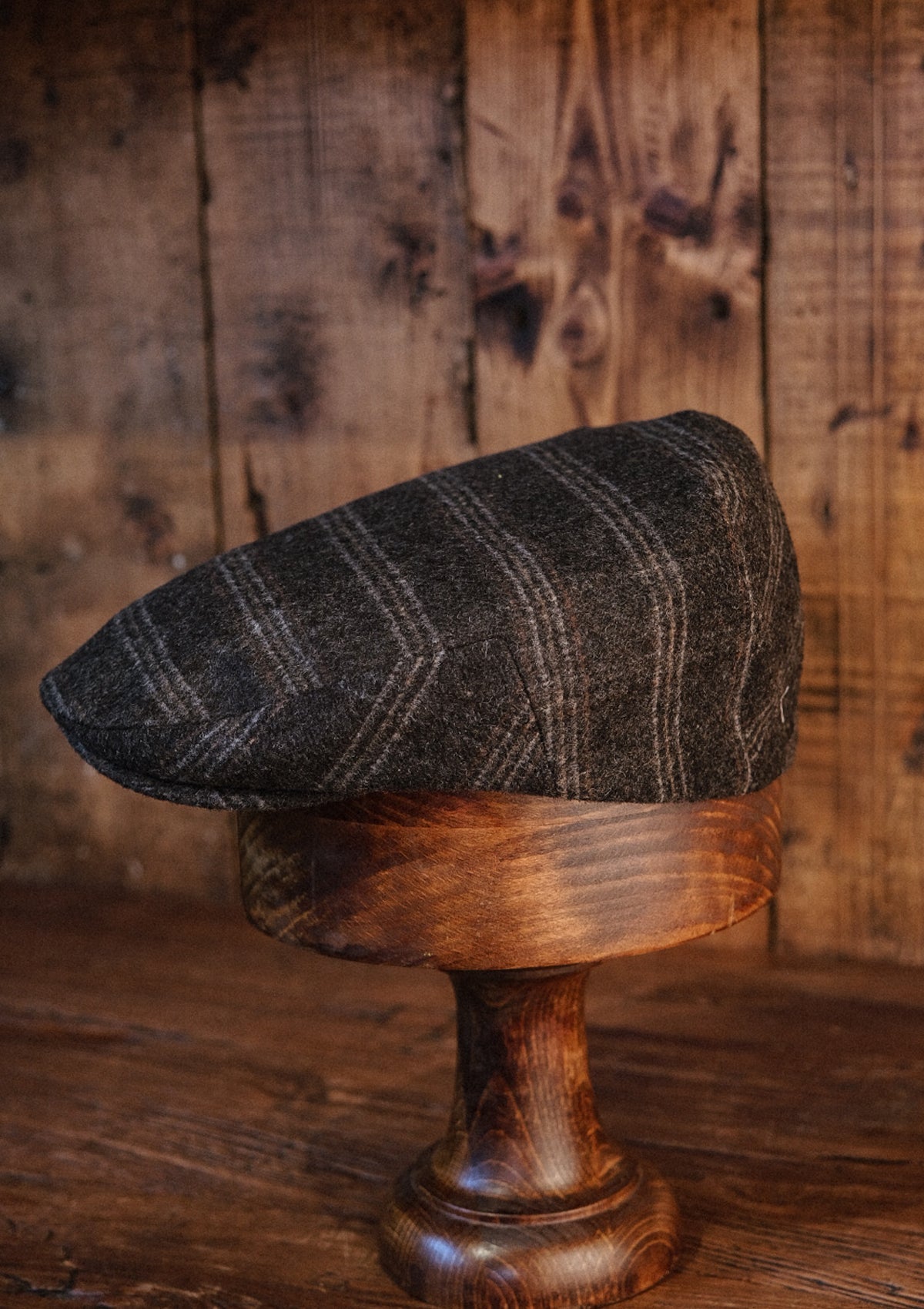 Walter Flat Cap - Charcoal Loden Windowpane
