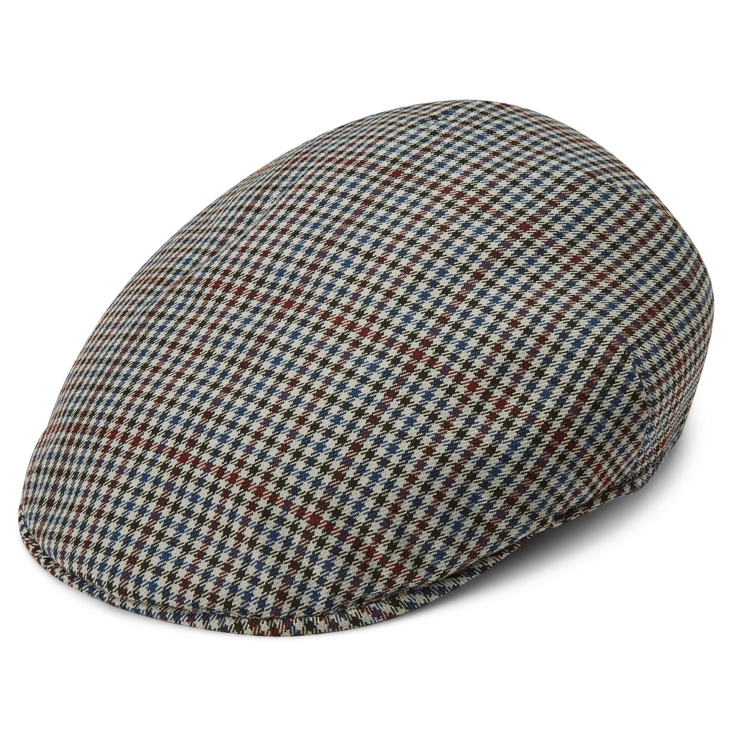 TIENDAHAT MASSIMO BURGUNDY & NAVY CHECKERED MODA FLAT CAP