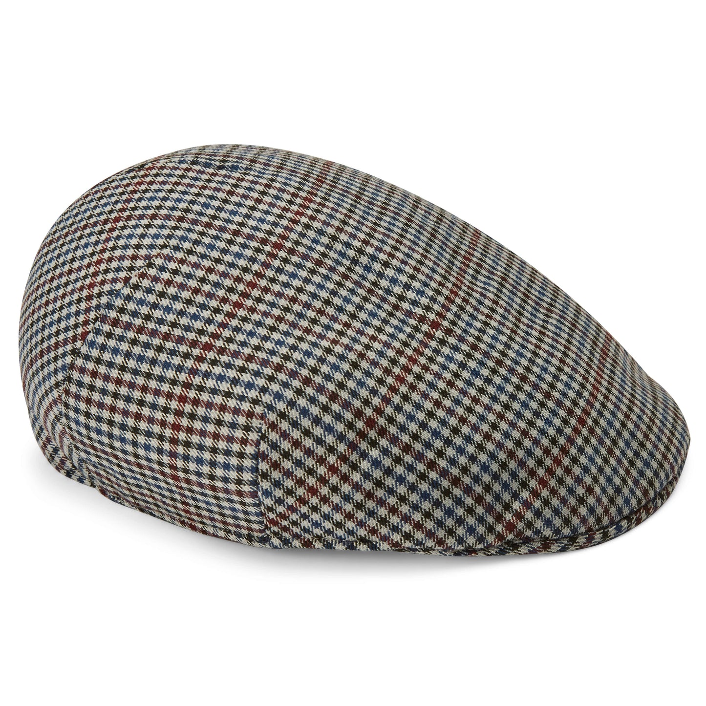 TIENDAHAT MASSIMO BURGUNDY & NAVY CHECKERED MODA FLAT CAP