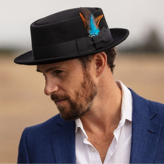 Lined Pork Pie Hat - Premium Wool