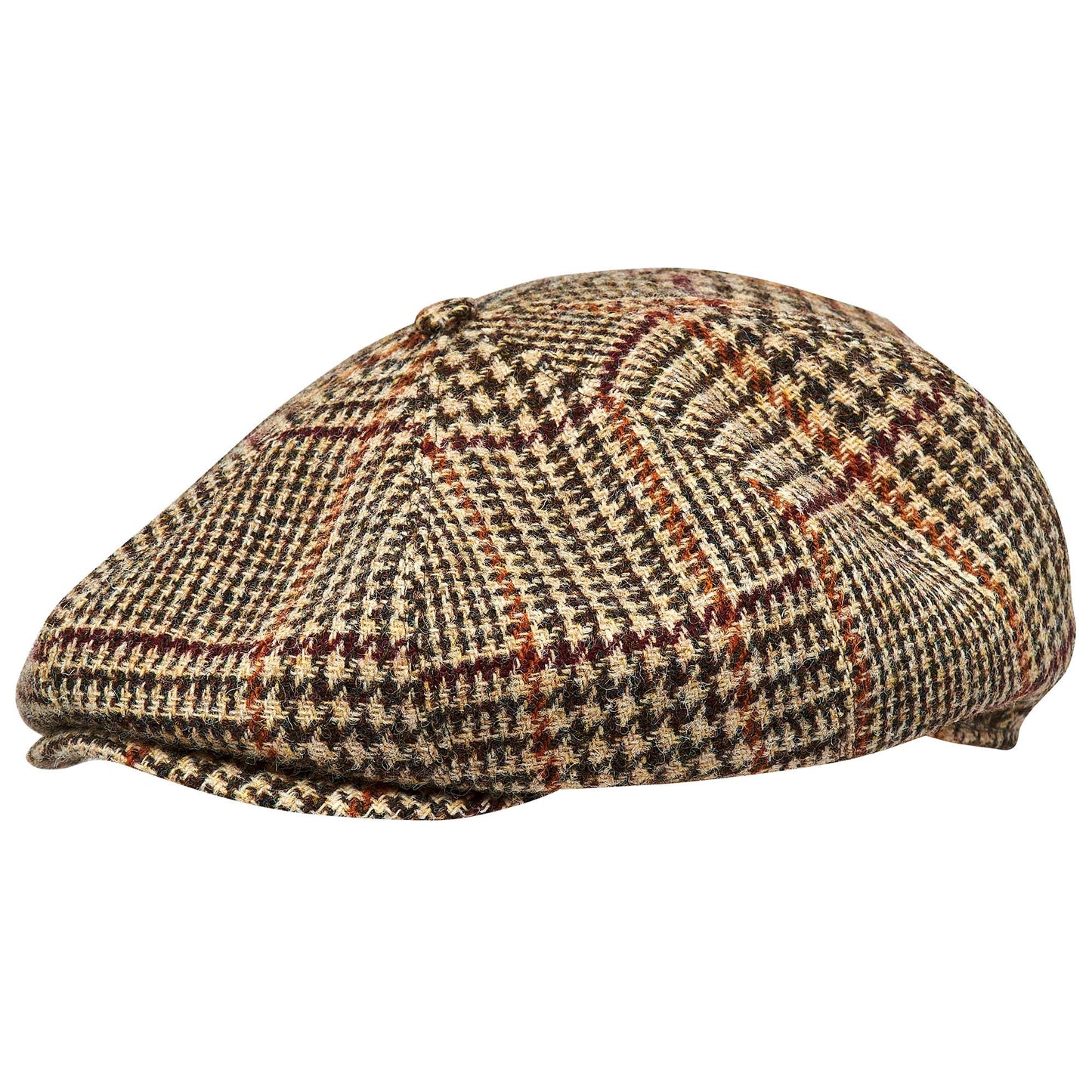 PEAKY BLINDERS Genuine Scottish Harris Tweed 8 Panels Man Cap Wool Large Crown BEIGE