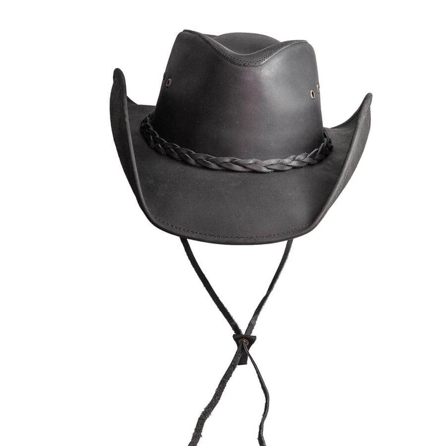 Hollywood Leather - Black Cowboy Hat - Leather Hat Band