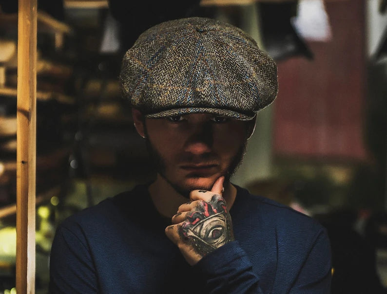 PEAKY BLINDERS Genuine Scottish Harris Tweed 8 Panels Man Cap