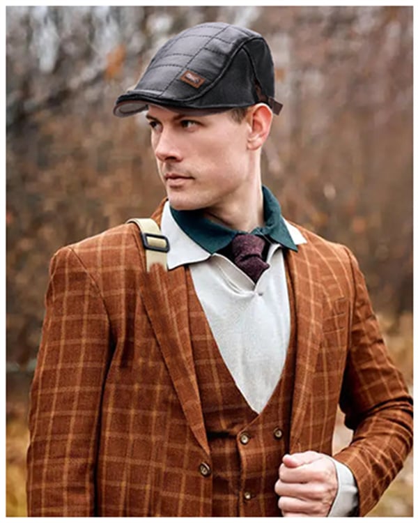 New Trendy Leather Beret