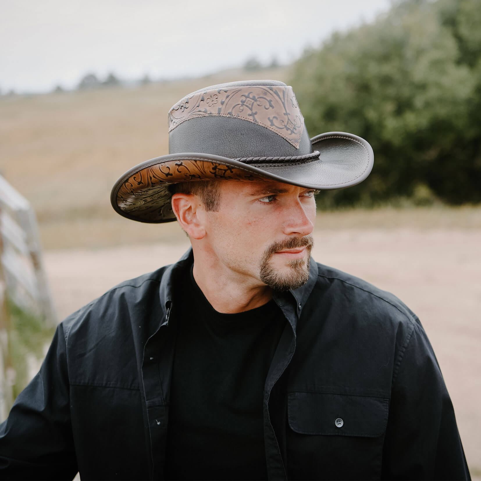 Falcon - Mens American Leather Cowboy Hat – Music-Pioneer
