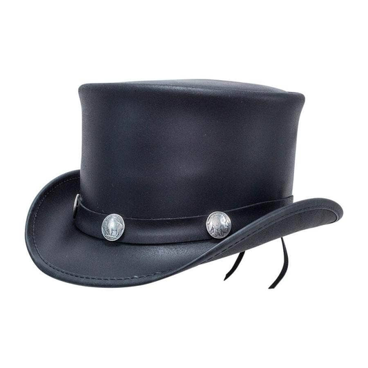 EL DORADO - WOMEN'S LEATHER TOP HAT - BUFFALO HAT BAND