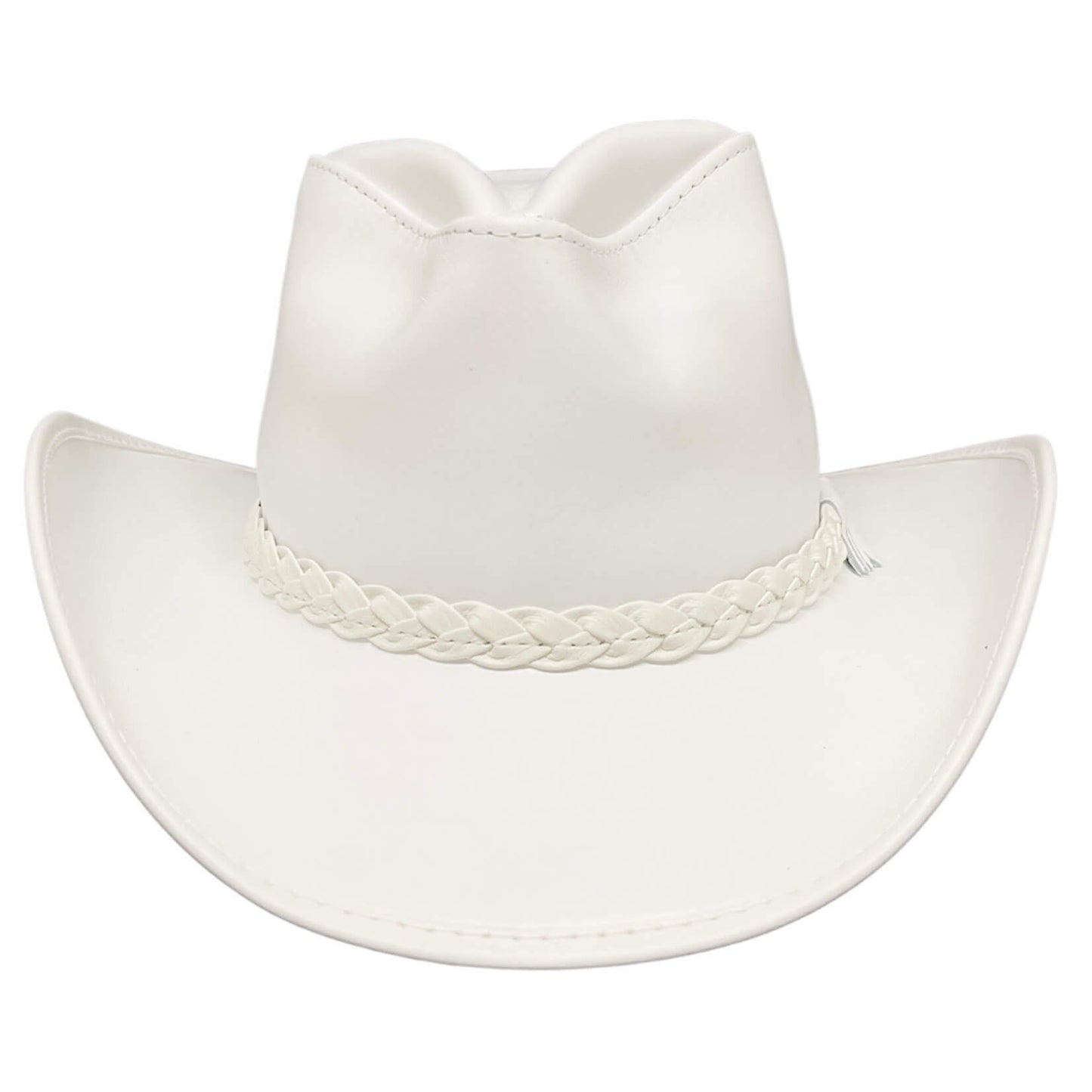 Blizzard - White Leather Cowboy Hat