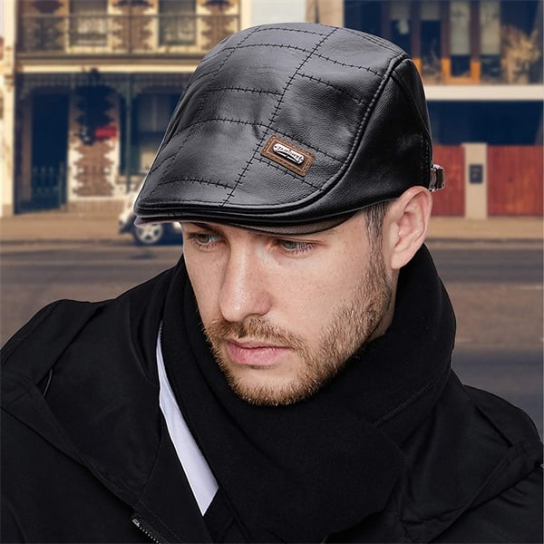 New Trendy Leather Beret