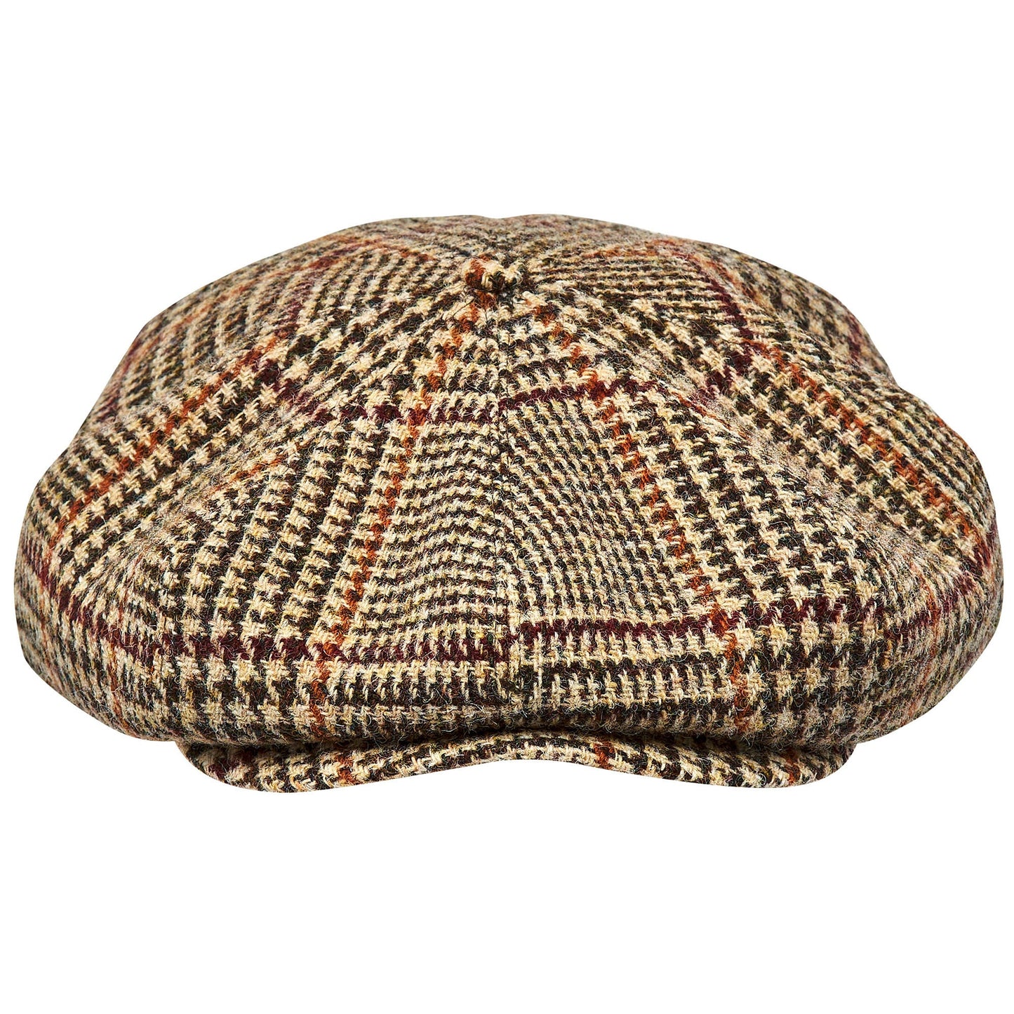 PEAKY BLINDERS Genuine Scottish Harris Tweed 8 Panels Man Cap Wool Large Crown BEIGE
