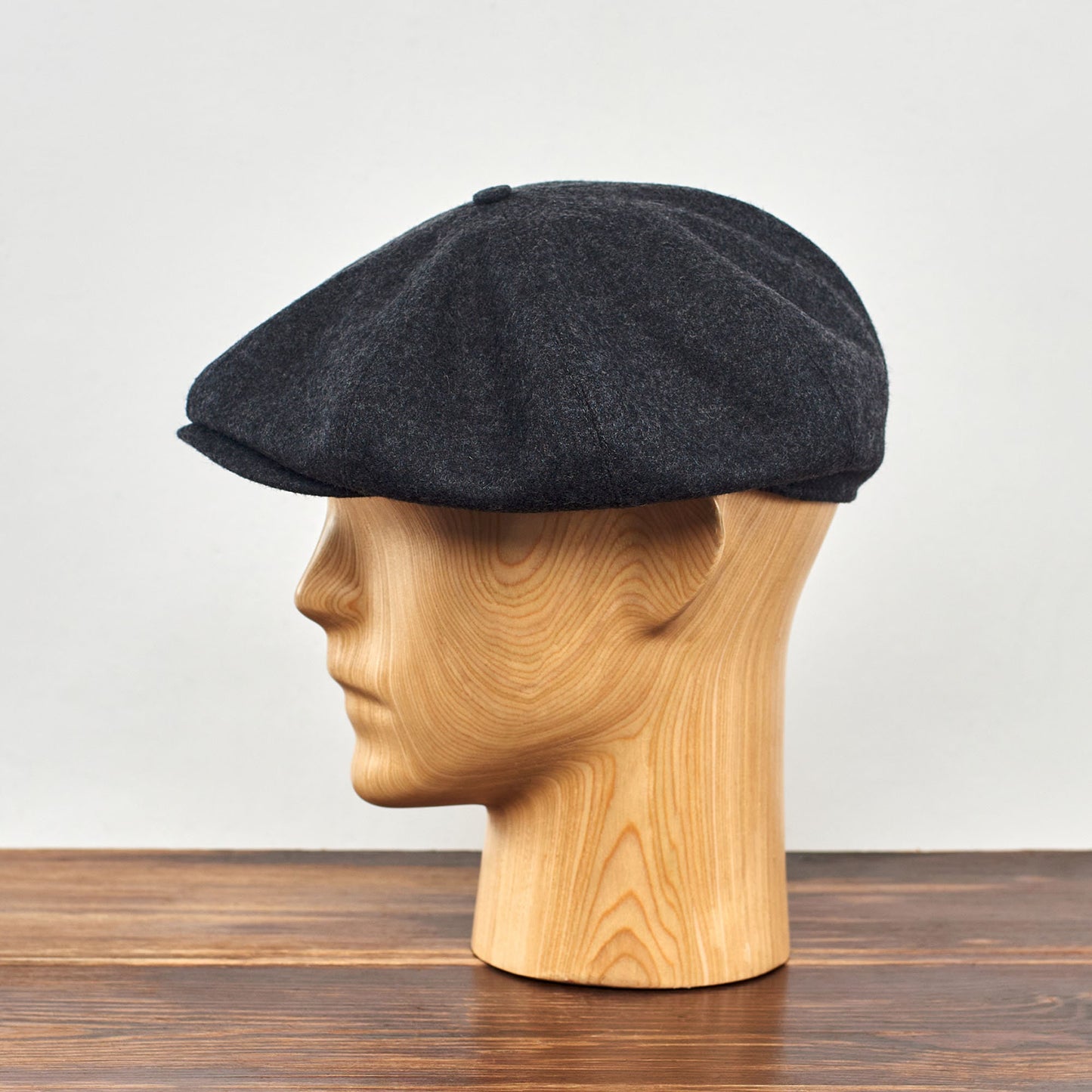 PEAKY BLINDERS Genuine Scottish Harris Tweed 8 Panels Man Cap Black Grey