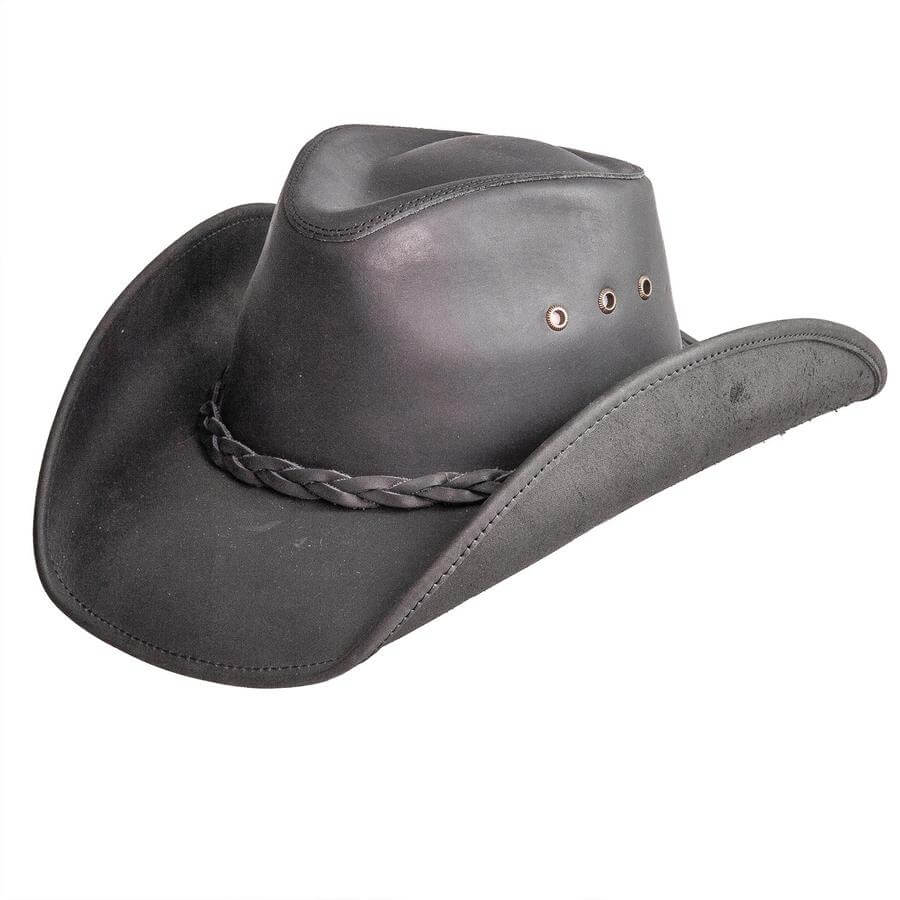 Hollywood Leather - Black Cowboy Hat - Leather Hat Band