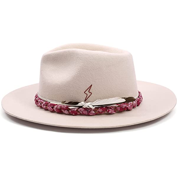 Vintage Fedora Lightning hat-Cream Pink