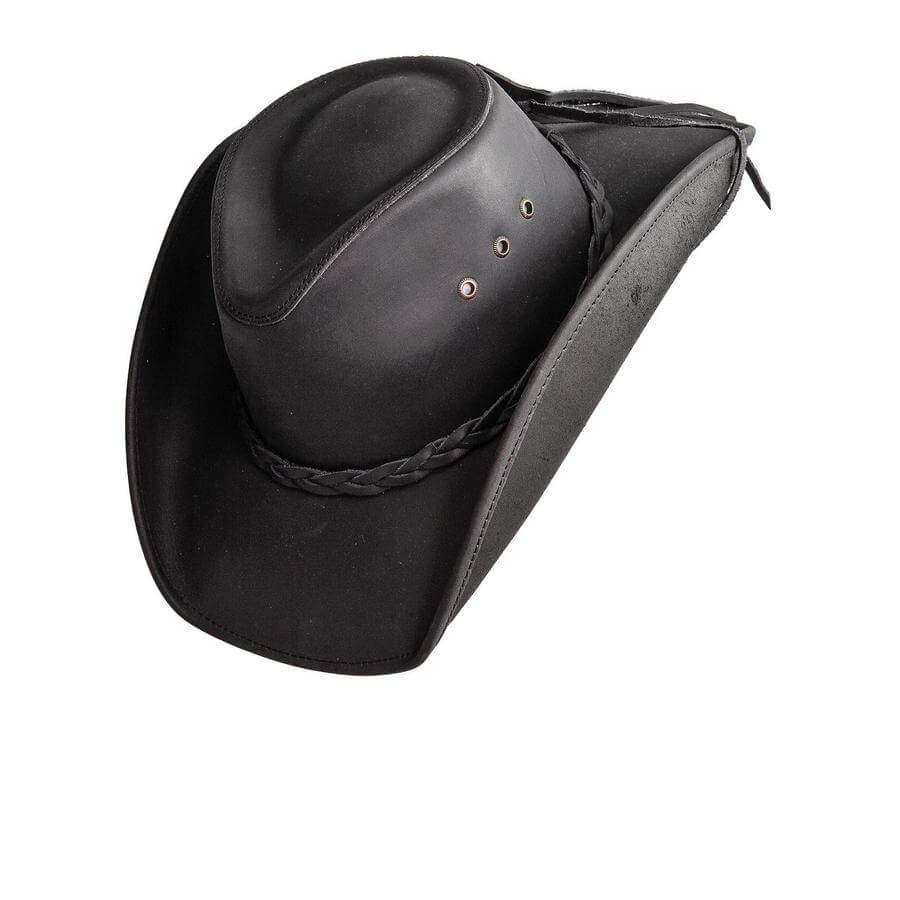 Hollywood Leather - Black Cowboy Hat - Leather Hat Band