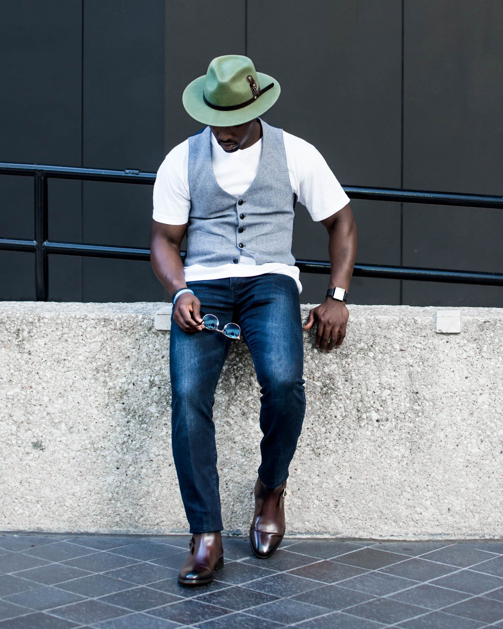 Geoffery Fedora–Olive Green[Fast shipping and box packing]