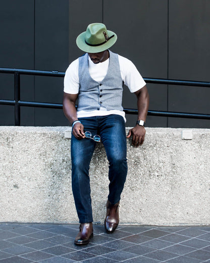 Geoffery Fedora–Olive Green[Fast shipping and box packing]