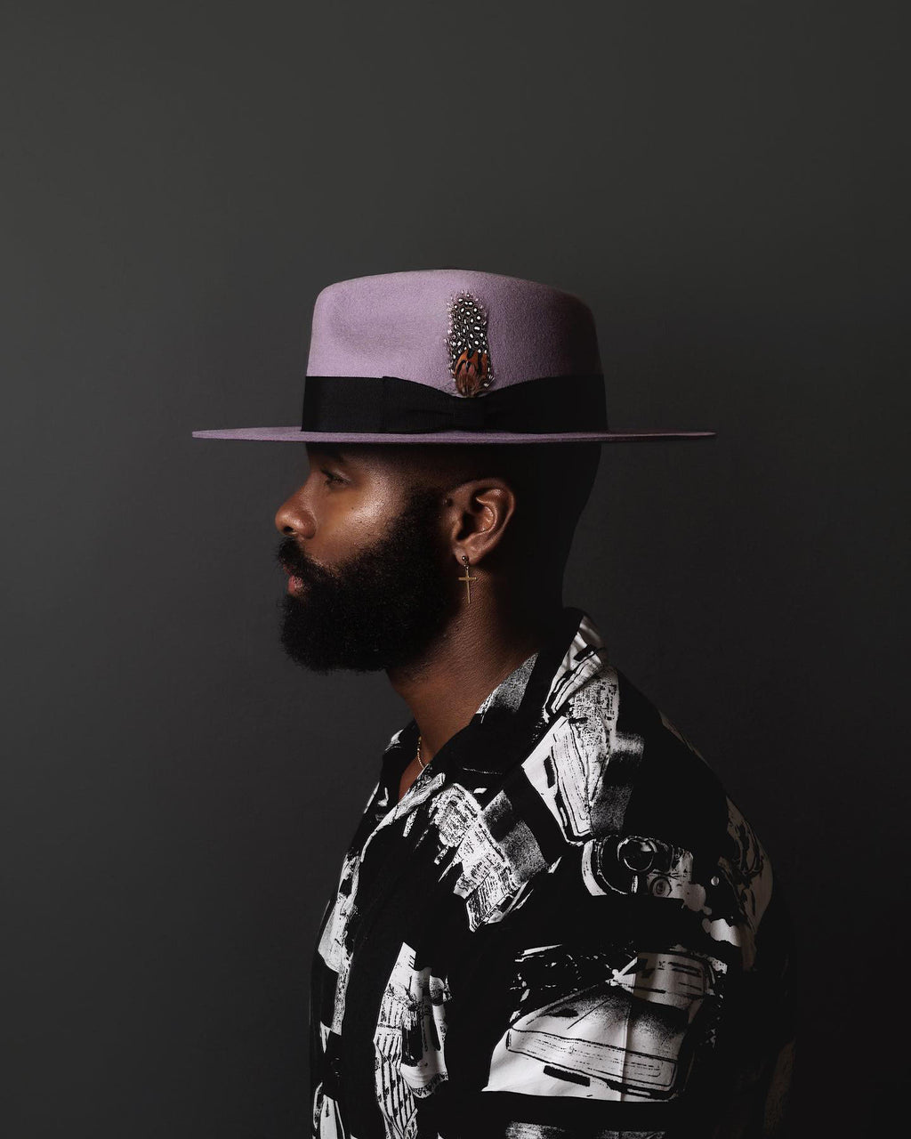 Ferguson Fedora - Lavender+Black[Fast shipping and box packing]