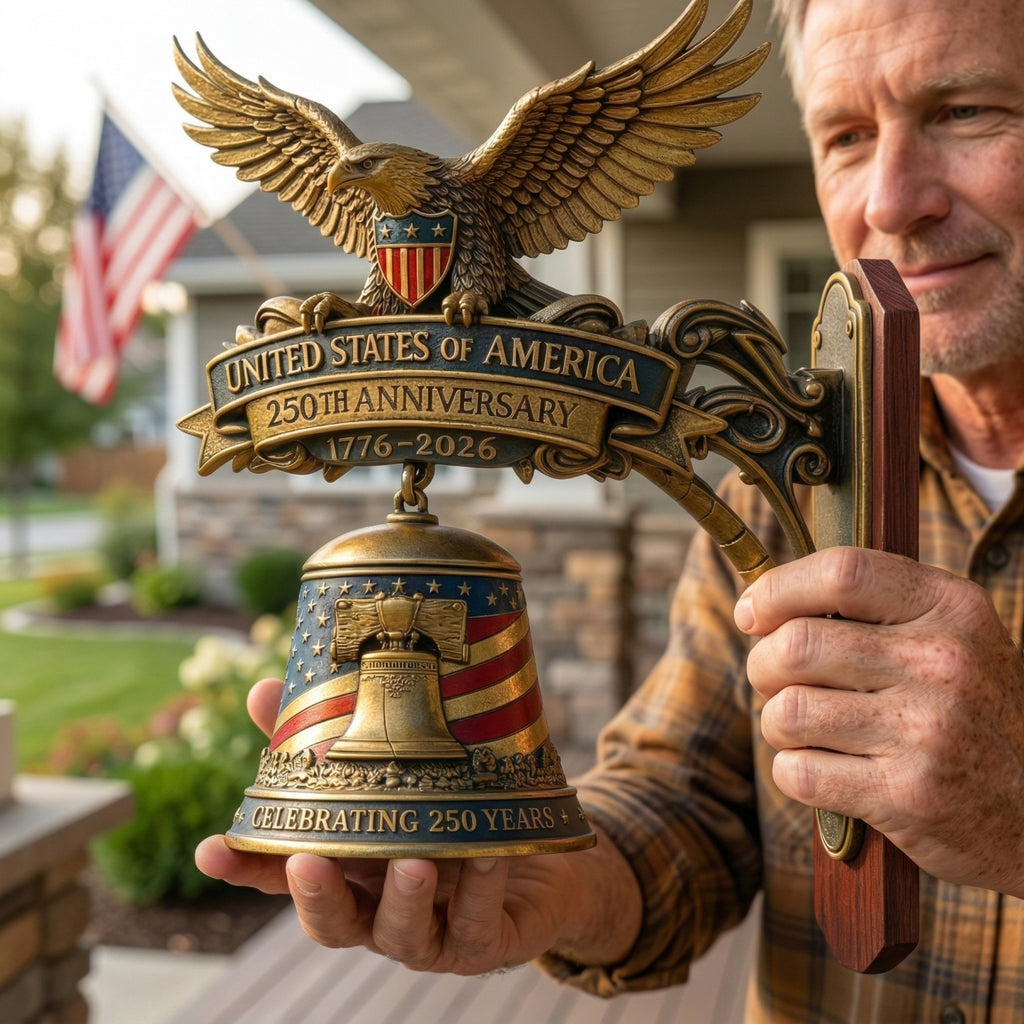 🔥Last Day 49% OFF - 🔔American Eagle 250th Anniversary Doorbell 🇺🇸 ★Handmade, Dimensions: 8''×9''×12''★