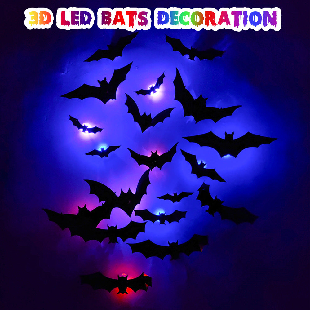 Halloween LED Bat Lights – Glowing Hanging Bats for Party & Yard Decor