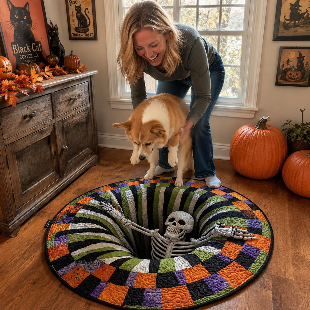 Spooky Skeleton Halloween Floor Rug – Creepy Halloween Home Decor 🎃
