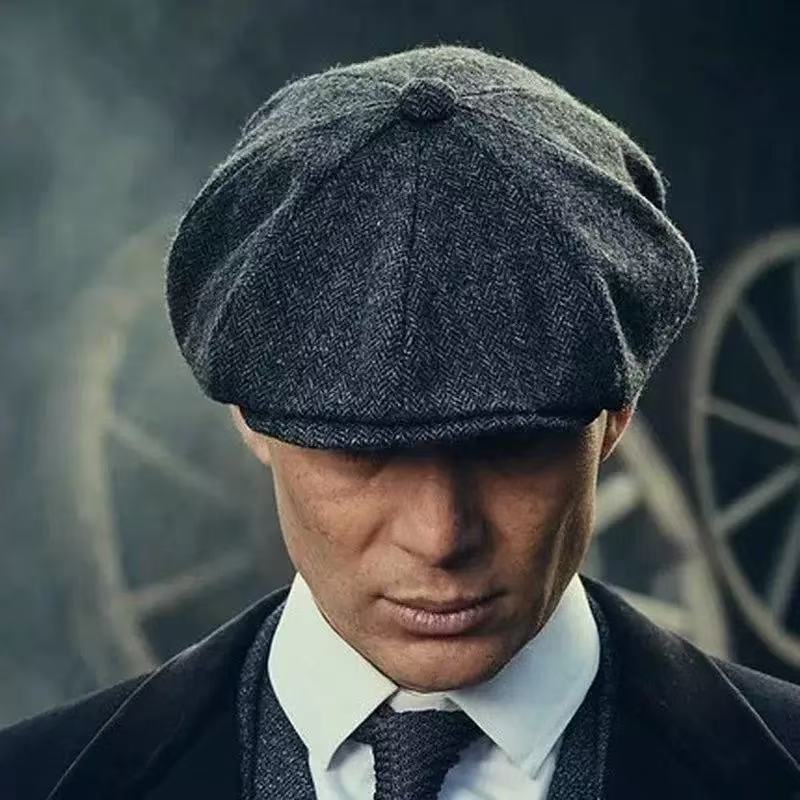 Thomas Shelby Peaky Blinders Immortal Black Tweed Newsboy Cap