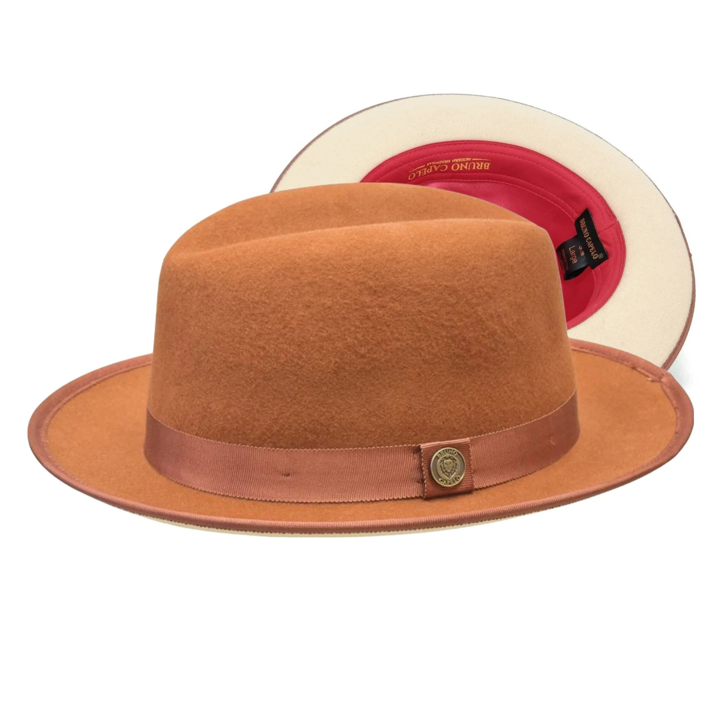 Cognac / Bone& 7 Size Miller Ranch Fedora-Princeton[BUY 2 FREE SHIPPING & BOX PACKING]