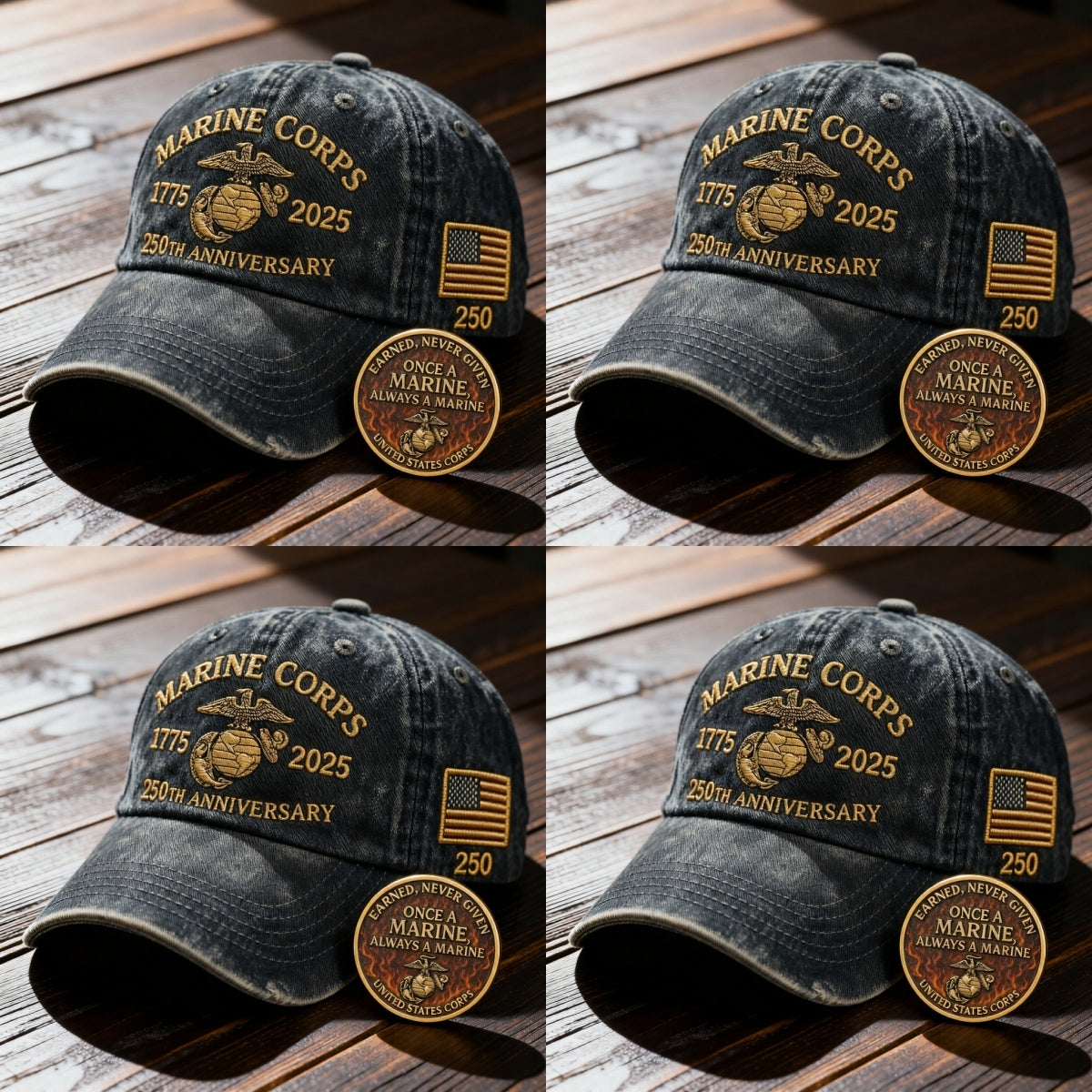 ❤️Veteran‘s Day Best Gift🌹Honoring 250th USMC Retro Washed Cap – Honor That Never Fades 🇺🇸🎁Free Symbolizes Honor Gift