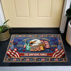 USA 250 Years Of Freedom Faux Pattern - Personalized Doormat