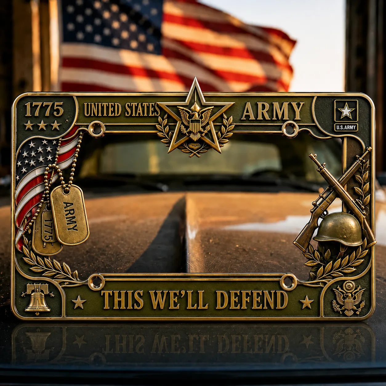 Military Branch Tribute License Plate Frame Collection