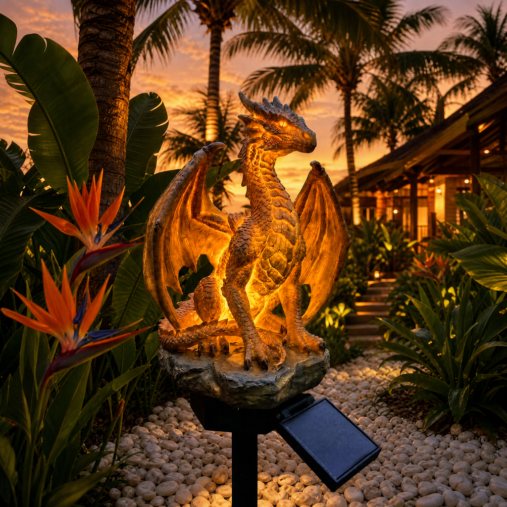 🐉 Dragon Legacy Golden Ember Edition Solar Garden Light