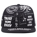 More Respect Less Attack Graffiti Snapback Cap Streetwear Flat Brim Hat