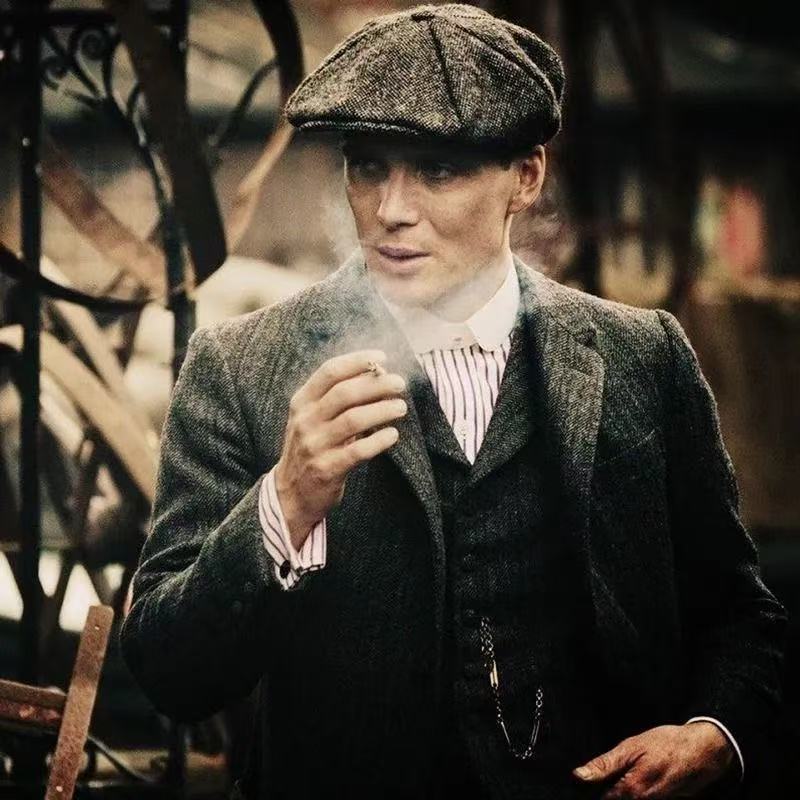 Thomas Shelby Peaky Blinders Immortal Black Tweed Newsboy Cap