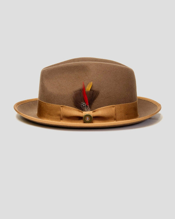 Trilby Fedora – Wheat[Fast shipping and box packing]