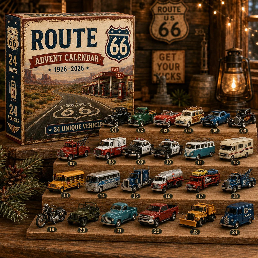 Route 66 Centennial Advent Calendar – 24 Days of American Road Legends | 1926–2026 Collector's Edition