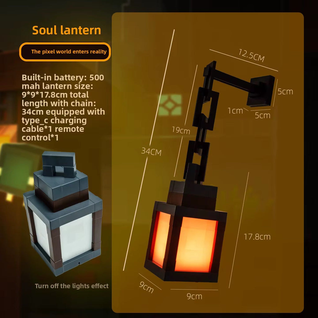 Pixelated LED Wall Lantern Lamp + Remote Control
