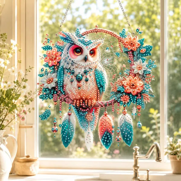 💥LAST DAY 49% OFF - Hummingbird Diamond Art Hanging Ornament Kit - Rainbow Dragonfly