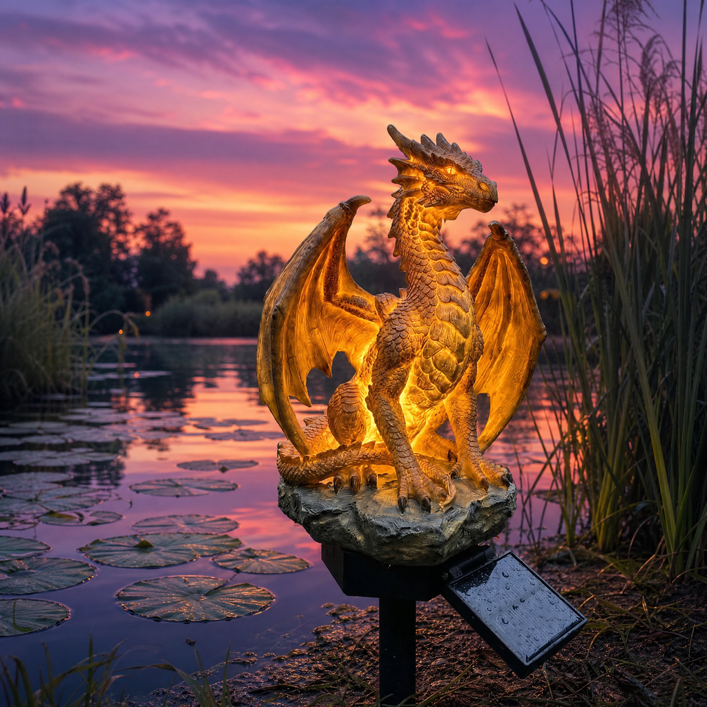 🐉 Dragon Legacy Golden Ember Edition Solar Garden Light
