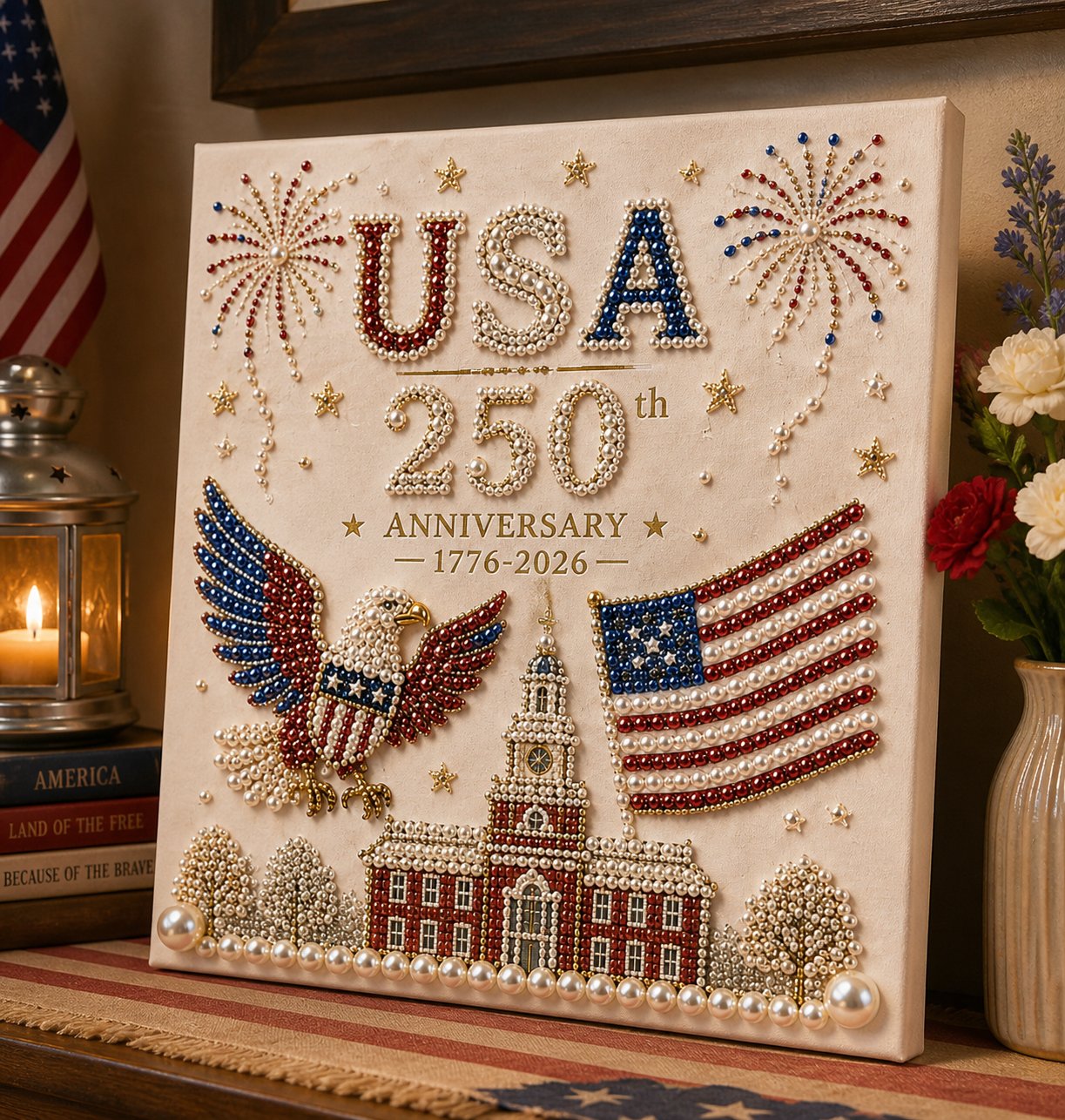 🔥LAST DAY 50% OFF - 🇺🇸 USA 250th Anniversary DIY Pearl Painting Kit ✨❤️‍🔥 - 🇺🇸 Classic Patriotic / Buy 1